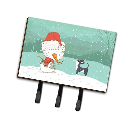 Jensendistributionservices Black Chihuahua Snowman Christmas Leash or Key Holder MI1714056
